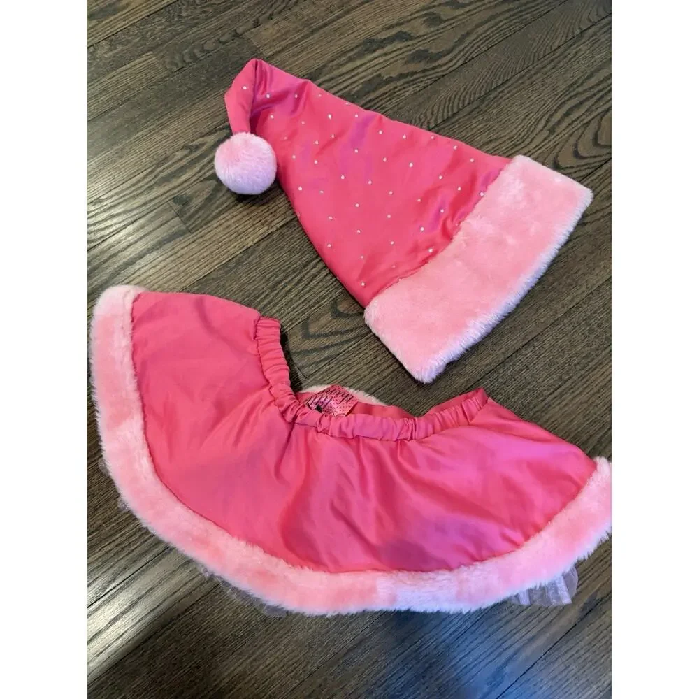 Victoria's Secret Vintage Limited Edition Pink Satin Santa Skirt & Marching Hat